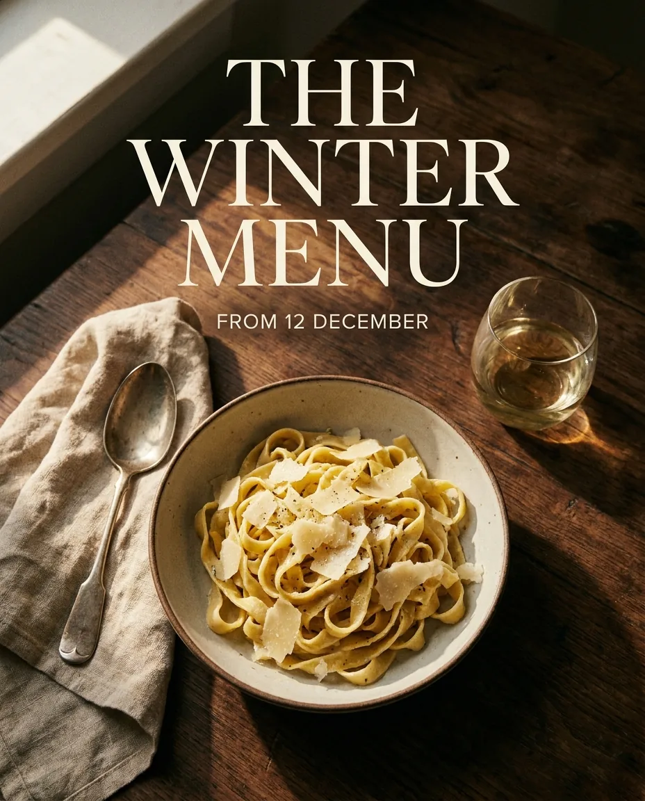 The new menu, designed as a post